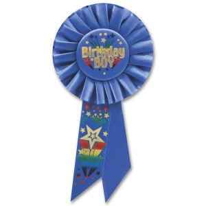 Pack of 6 Royal Blue Birthday Boy Party Celebration Rosette Ribbons 6.5 - All