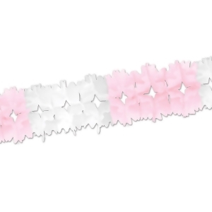 Club Pack of 12 Pretty Pink and White Festive Pageant Garland Decorations 14.5' - All