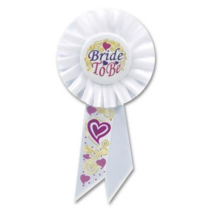 Pack of 6 White Bride to Be Wedding Shower Celebration Rosette Ribbons 6.5 - All