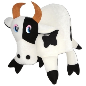 Pack of 6 Cute Country Western Plush White and Black Cow Costume Party Hats - All