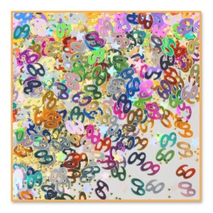 Pack of 6 Metallic Multi-Colored 60 and Stars Birthday Celebration Confetti Bags 0.5 oz. - All