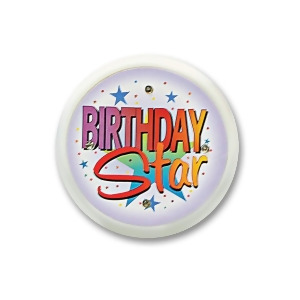 Pack of 6 Birthday Star Flashing Costume Celebration Buttons 2.5 - All
