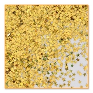 Pack of 6 Metallic Gold Holographic Star Celebration Confetti Bags 0.5 oz. - All