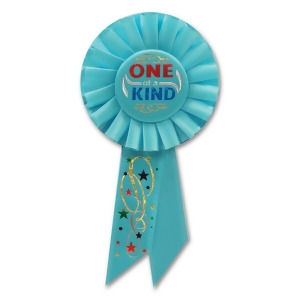 Pack of 6 Aqua Blue One of a Kind School and Sports Award Rosette Ribbons 6.5 - All