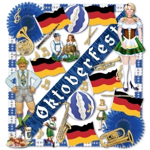 36-Piece Festive Multi-Colored German Oktoberfest Decorating Kit - All
