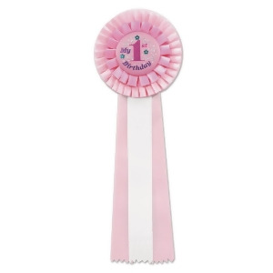 Pack of 3 Two-Tone Pink My 1st Birthday Party Deluxe Rosette Ribbons 13.5 - All