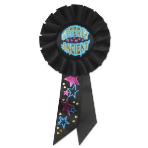 Pack of 6 Black Utterly Ancient Birthday Party Celebration Rosette Ribbons 6.5 - All