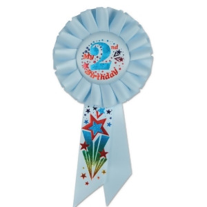 Pack of 6 Baby Blue My 2nd Birthday Party Celebration Rosette Ribbons 6.5 - All