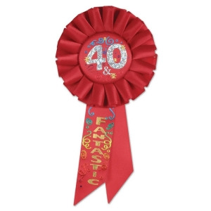 Pack of 6 Red 40 Fantastic Birthday Party Celebration Rosette Ribbons 6.5 - All