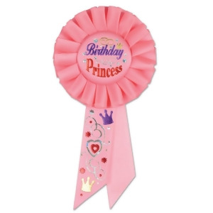 Pack of 6 Light Pink Birthday Princess Party Celebration Rosette Ribbons 6.5 - All