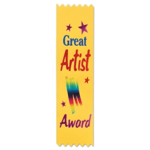 Pack of 30 Yellow Great Artist School and Camp Achievement Award Ribbons 6.25 - All