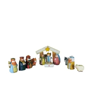 12-Piece Hand Carved Wooden Children's First Christmas Nativity Set - All