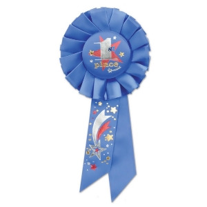 Pack of 6 Royal Blue 1st Place School and Sports Award Rosette Ribbons 6.5 - All