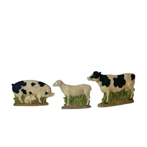 Set of 3 Country Heritage Rustic Farm Pig Sheep and Cow Table Top Figures - All