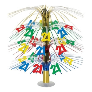 Pack of 6 Multi-Color Happy 21st Birthday Party Cascading Table Centerpieces 18 - All