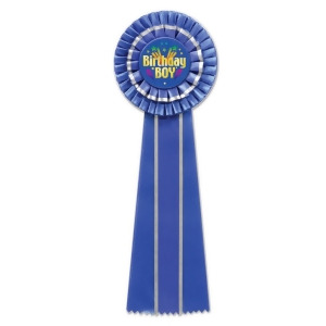 Pack of 3 Royal Blue Birthday Boy Party Favor Deluxe Rosette Ribbons 13.5 - All