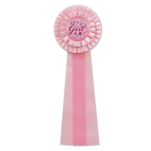 Pack of 3 Two-Tone Pink Its a Girl Baby Shower Deluxe Rosette Ribbons 13.5 - All