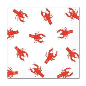 Club pack of 192 Red and white Crawfish 2-Ply Luncheon Napkins - All