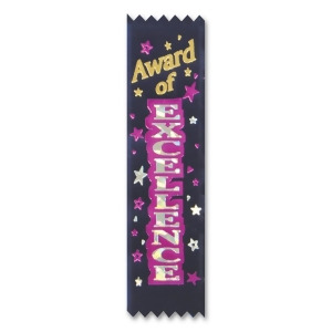 Pack of 30 Black Award of Excellence School and Sports Prize Ribbons 6.25 - All
