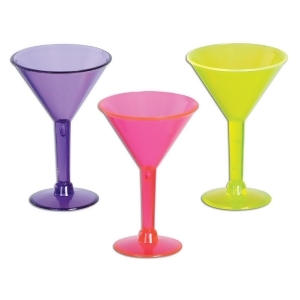 Club Pack of 72 Assorted Neon-Colored Martini Shot Drinking Glasses 1 Oz - All