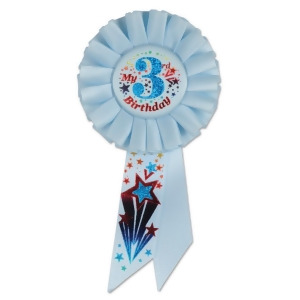 Pack of 6 Baby Blue My 3rd Birthday Party Celebration Rosette Ribbons 6.5 - All