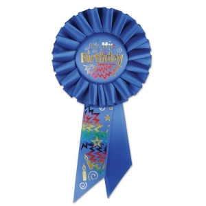 Pack of 6 Royal Blue Its My Birthday Party Celebration Rosette Ribbons 6.5 - All