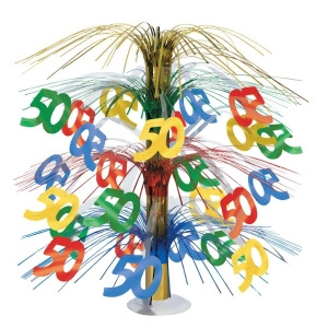 Pack of 6 Multi-Colored Happy 50th Birthday Party Cascading Table Centerpieces 18 - All