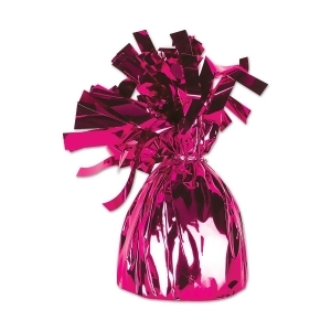 Club Pack of 12 Metallic Hot Pink Party Balloon Weight Decorative Birthday Centerpieces 6 oz. - All
