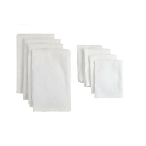 Pack of 8 Solid White Dish Towel and Wash Cloth Kitchen Accessory Set Terry Cloth - All