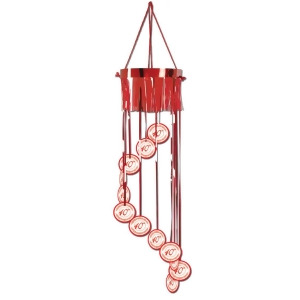 12 Shimmering Red 40th Wedding Anniversary Spiral Hanging Party Decorations 40 - All