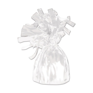 Club Pack of 12 Metallic White Party Balloon Weight Decorative Birthday Centerpieces 6 oz. - All