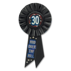 Pack of 6 Black 30 and Over The Hill Birthday Celebration Rosette Ribbons 6.5 - All