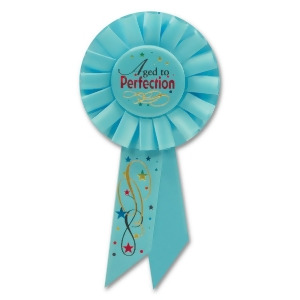 Pack of 6 Blue Aged to Perfection Birthday Party Celebration Rosette Ribbons 6.5 - All