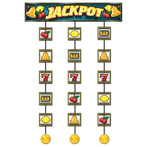 Pack of 12 Casino Royale Slot Machine Jackpot Stringer Party Decorations 4' - All