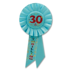 Pack of 6 Blue 30 Thrilling Birthday Party Celebration Rosette Ribbons 6.5 - All