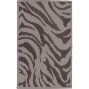 2' x 3' Pommele Lueur Charcoal and Gray Zebra Animal Print New Zealand Wool Area Throw Rug - All