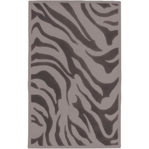 2' x 3' Pommele Lueur Charcoal and Gray Zebra Animal Print New Zealand Wool Area Throw Rug - All