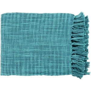 49 x 59 Summertime Breeze Ocean Blue and Teal Fringed Throw Blanket - All