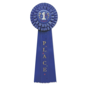 Pack of 3 Blue 1st Place Deluxe Rosette School and Sports Award Ribbons 13.5 - All
