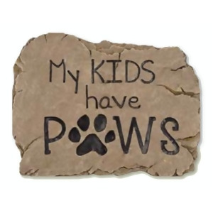 10.5 Slate-Look My Kids Have Paws Decorative Outdoor Patio Garden Stone - All