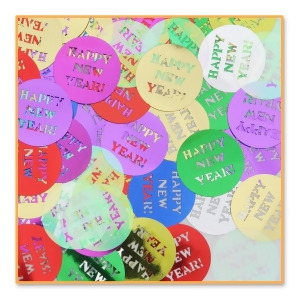 Pack of 6 Metallic Multi-Colored Happy New Year Celebration Confetti Bags 0.5 oz. - All