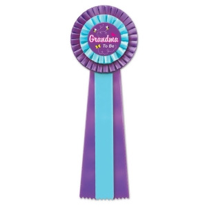 Pack of 3 Blue and Purple Grandma To Be New Baby Deluxe Rosette Ribbons 13.5 - All