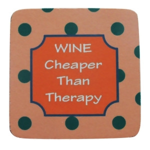 Pack of 8 Funny Saying Cheaper Than Therapy Wine Cocktail Drink Coasters 4 - All