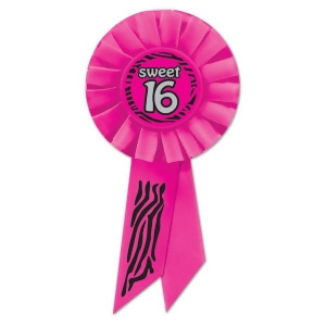 Pack of 6 Hot Pink Sweet 16 Teen Birthday Party Celebration Rosette Ribbons 6.5 - All
