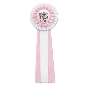 Pack of 3 Pink and White Birthday Girl Party Favor Deluxe Rosette Ribbons 13.5 - All