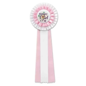 Pack of 3 Pink and White Birthday Girl Party Favor Deluxe Rosette Ribbons 13.5 - All