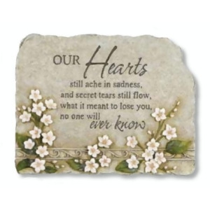 10.5 Luminous Garden Religious Our Hearts Memorial Stone with Floral Design - All