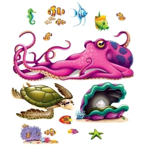 Club Pack of 156 Sea Creature seahorse turtle and Fish Wall Decoration 63 - All