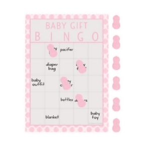 Pack of 60 Pink and Gray Little Peanut Baby Gift Girl Baby Shower Bingo Game 8.5 - All