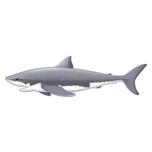 Club Pack of 12 Jointed Shark Gray and White Cardboard Cutout 5' 11 - All